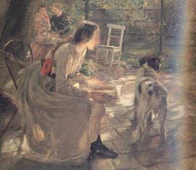 Fritz von Uhde The Artist's Daughters in the Garden (nn02) Sweden oil painting art
